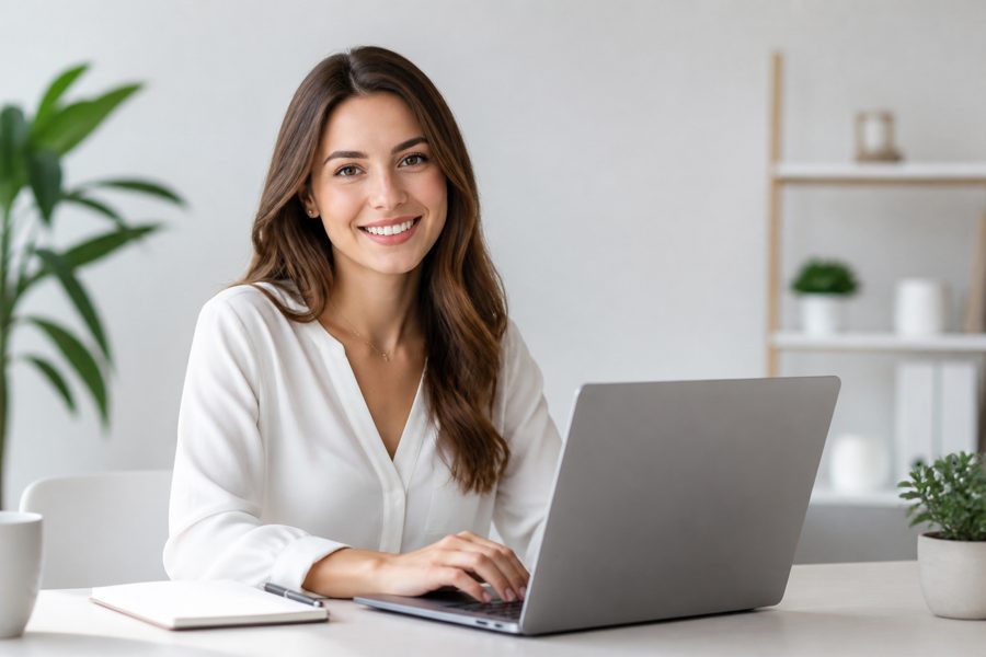 Empresaria trabajando en Odoo con DooNet
